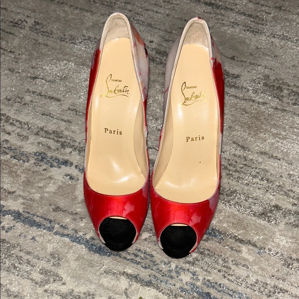 Christian Louboutin Red Peep Toe Heels